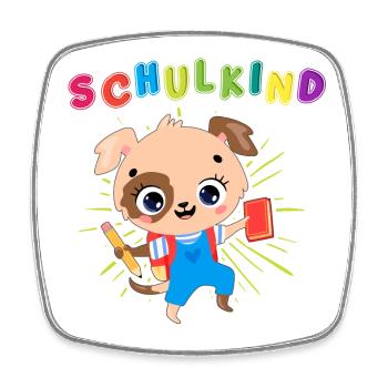 Schulkind - Einschulung 2023 - Für den Schulbeginn - Viereckiger Kühlschrankmagnet - Weiß - Vorne