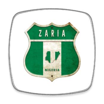 Design des armoiries de Zaria, Nigeria - Magnet carré - blanc - Devant