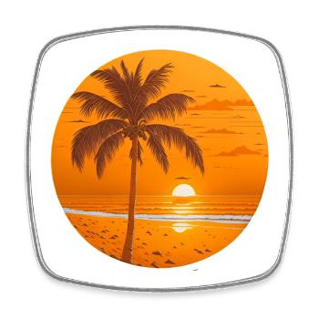 Sunset - Square fridge magnet - white - Front