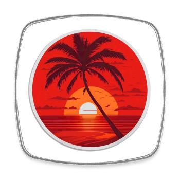 Sunset - Square fridge magnet - white - Front