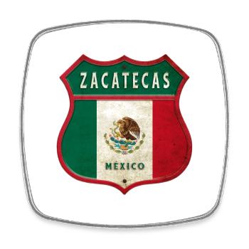 Conception des armoiries de Zacatecas, Mexique - Magnet carré - blanc - Devant