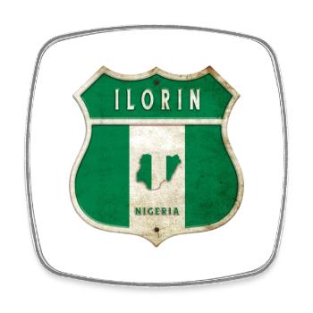 Ilorin Nigeria Armoiries Drapeaux Design - Magnet carré - blanc - Devant