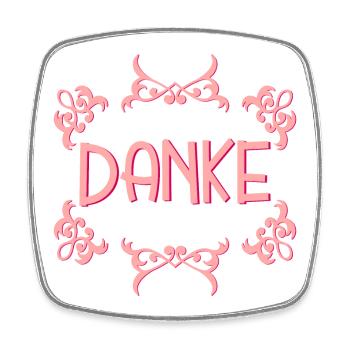 Dankeschöngeschenke DANKE SPRÜCHE - Viereckiger Kühlschrankmagnet - Weiß - Vorne