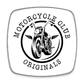 Motorcycle Club Custom Garage Chopper Emblem Symbol - Square fridge magnet - white - Front