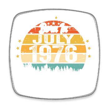 1976 July - Years of greatness since July 1976 - Square fridge magnet - white - Front