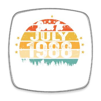 1988 Juillet - Années de grandeur depuis juillet 1988 - Magnet carré - blanc - Devant