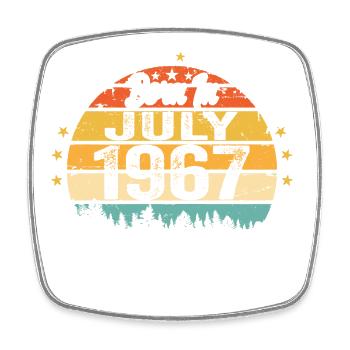 1967 Juli - Jahre Großartigkeit seit Juli 1967 - Viereckiger Kühlschrankmagnet - Weiß - Vorne