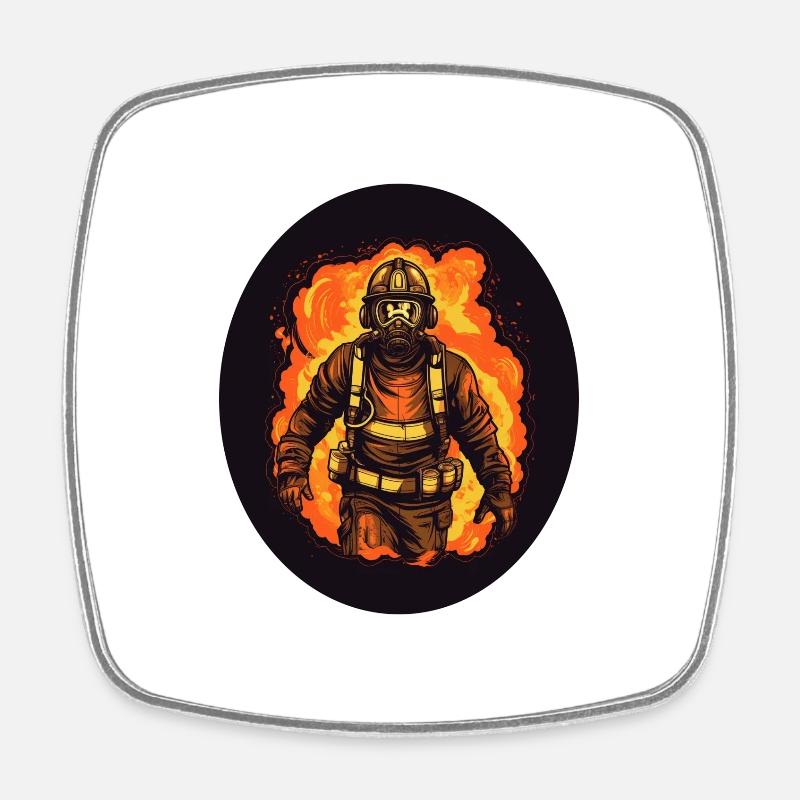 Firefighter for life white - Square fridge magnet - white