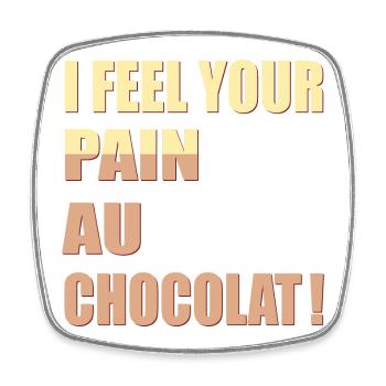 Rouleaux chocolat France Angleterre - Magnet carré - blanc - Devant