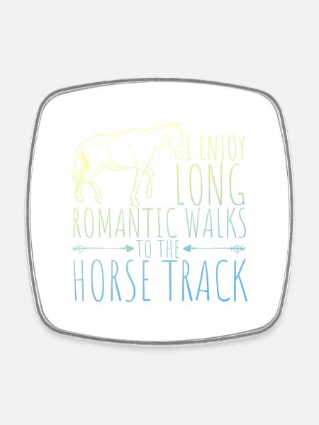 horse racing - Square fridge magnet - white
