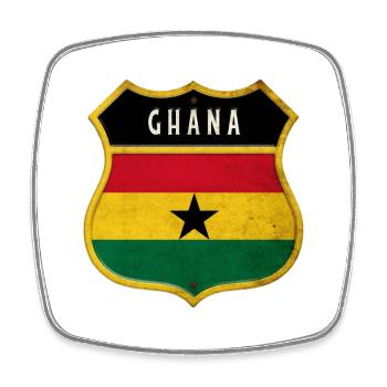 Ghana Wappen Flaggen Design - Viereckiger Kühlschrankmagnet - Weiß - Vorne