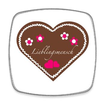 "Jahrmarkt-Liebe" Lieblingsmensch pink - Viereckiger Kühlschrankmagnet - Weiß - Vorne