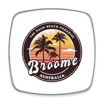 Design en forme de paume Broome Australia - Magnet carré - blanc - Devant