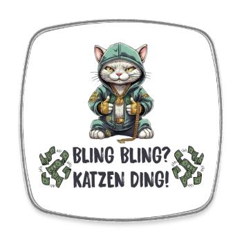 Katzen Hip Hop Design - Viereckiger Kühlschrankmagnet - Weiß - Vorne