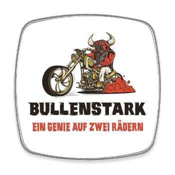 Motorrad Bullen Design - Viereckiger Kühlschrankmagnet - Weiß - Vorne