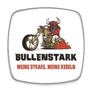 Motorrad Bullen Design - Viereckiger Kühlschrankmagnet - Weiß - Vorne
