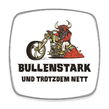 Motorrad Bullen Design - Viereckiger Kühlschrankmagnet - Weiß - Vorne