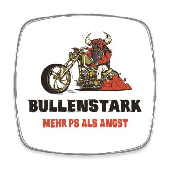 Motorrad Bullen Design - Viereckiger Kühlschrankmagnet - Weiß - Vorne
