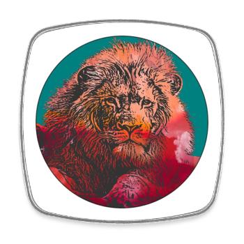 Magnificent lion - Square fridge magnet - white - Front