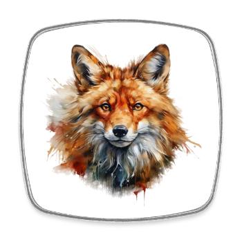 Roter Fuchs Portrait – Wildtier Alpen Motiv - Viereckiger Kühlschrankmagnet - Weiß - Vorne