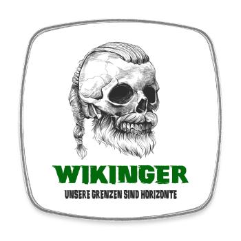 Wikinger Totenkopf Design - Viereckiger Kühlschrankmagnet - Weiß - Vorne