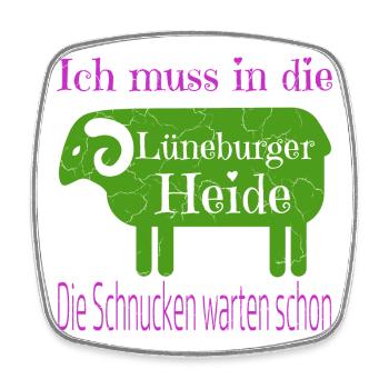 Lüneburger Heide Motiv - Viereckiger Kühlschrankmagnet - Weiß - Vorne