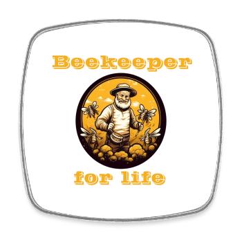 Beekeeper for life - Viereckiger Kühlschrankmagnet - Weiß - Vorne