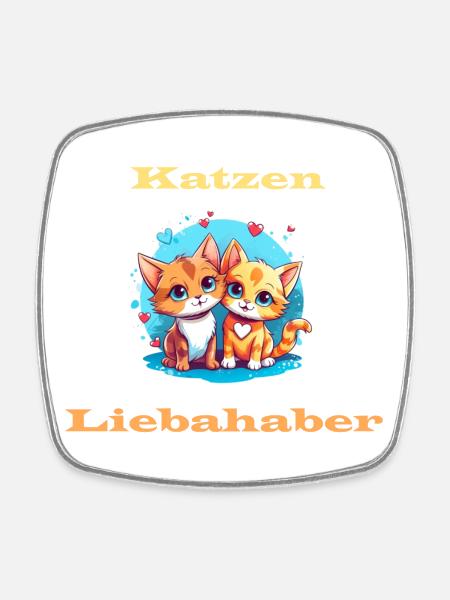 Katzenliebhaber - Viereckiger Kühlschrankmagnet - Weiß