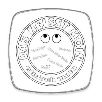 einfach moin - Viereckiger Kühlschrankmagnet - Weiß - Vorne