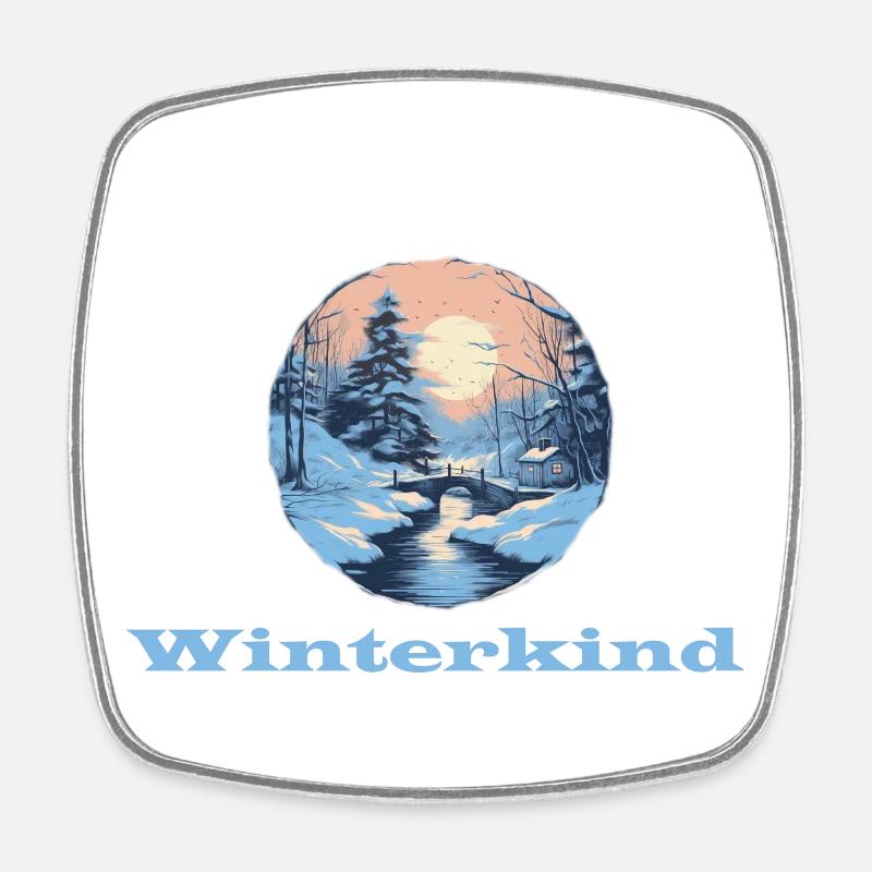 Winter Child - Square fridge magnet - white