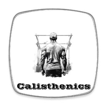 Calisthenics - Viereckiger Kühlschrankmagnet - Weiß - Vorne