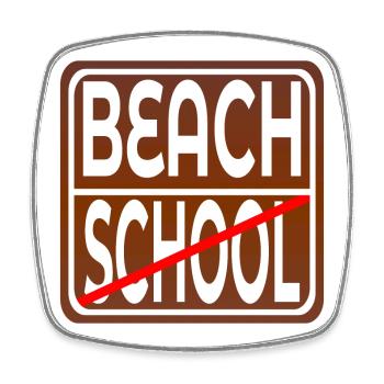 SCHOOL BEACH SUMMER VACATION TEACHER STUDENTS - Square fridge magnet - white - Front