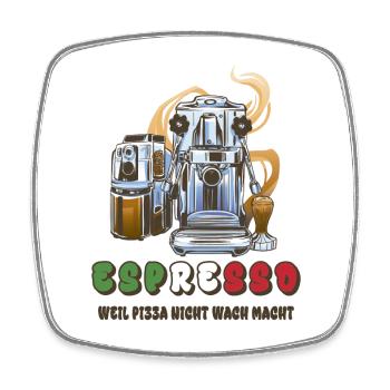 Espresso Italien Design - Viereckiger Kühlschrankmagnet - Weiß - Vorne
