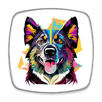 Schäferhund - Viereckiger Kühlschrankmagnet - Weiß - Vorne