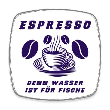 Espresso Design - Viereckiger Kühlschrankmagnet - Weiß - Vorne