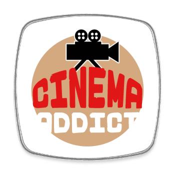Cinématographie, Déclaration, Films, Théâtre, Série de soirées cinéma - Magnet carré - blanc - Devant