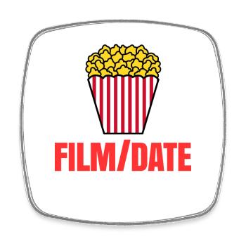 Films Films Popcorn Binge Watching Déclaration Cinéma - Magnet carré - blanc - Devant