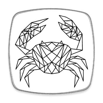 Geometric Crab - Krabbe geometrisch - Viereckiger Kühlschrankmagnet - Weiß - Vorne