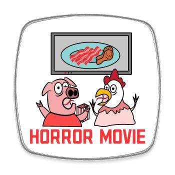 Cinema Movies Statement Movie Night Theatre Streaming - Square fridge magnet - white - Front