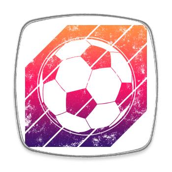 Fußball - Viereckiger Kühlschrankmagnet - Weiß - Vorne