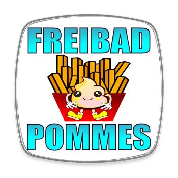 FREIBAD POMMES FRITTEN SOMMER - Viereckiger Kühlschrankmagnet - Weiß - Vorne