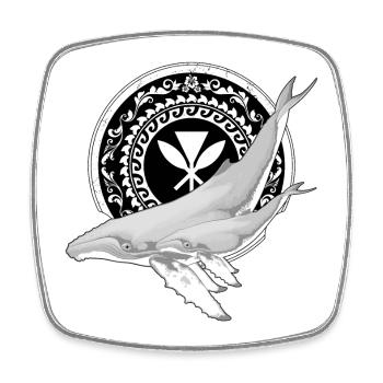 Baleine à bosse Kanaka Maoli - Magnet carré - blanc - Devant