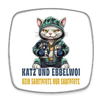 Apfelwein und Katzen Design - Viereckiger Kühlschrankmagnet - Weiß - Vorne