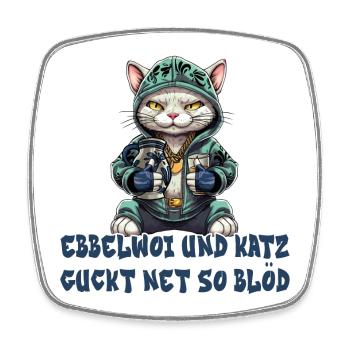 Apfelwein und Katzen Design - Viereckiger Kühlschrankmagnet - Weiß - Vorne