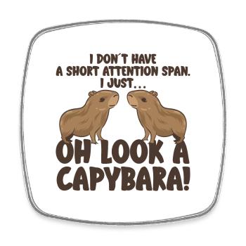Capybara Zoo Animal Design - Square fridge magnet - white - Front