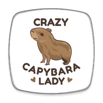 Motif animalier du zoo de Capybara - Magnet carré - blanc - Devant