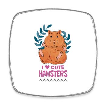 Hamsters mignons: Portez l’amour - Magnet carré - blanc - Devant
