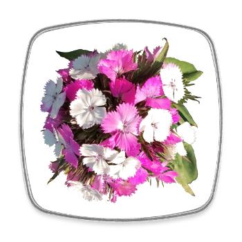 Bouquet of carnations - Square fridge magnet - white - Front