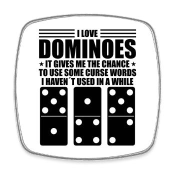 Conception de domino - Magnet carré - blanc - Devant