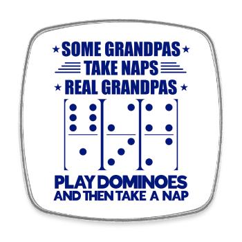 Conception de domino - Magnet carré - blanc - Devant